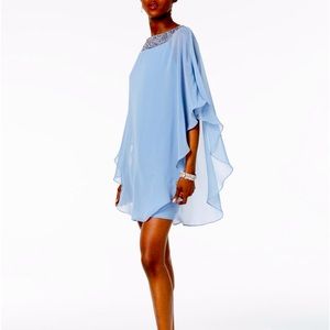 Xscape - Baby Blue Chafon Overlay Dress - Size 10